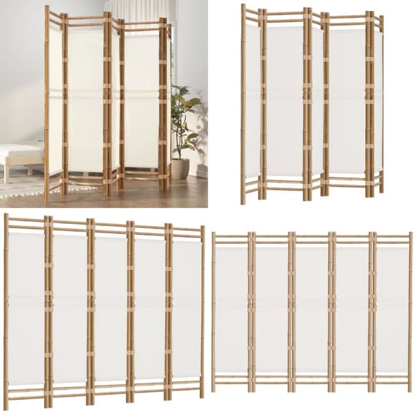 5-panels rumdeler 200 cm foldbar bambus og kanvas - Rumdeler - Rumdelere - Home & Living