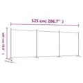 Miniatyrbillede 9 af 9: 3-panels rumdeler 525x180 cm stof hvid - Rumdeler - Rumdelere - Home & Living