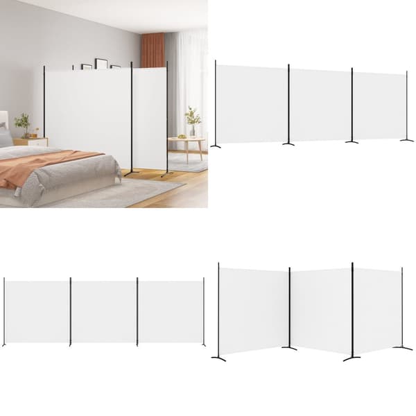 3-panels rumdeler 525x180 cm stof hvid - Rumdeler - Rumdelere - Home & Living