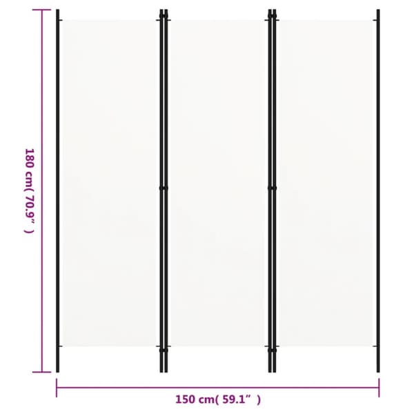 3-panels rumdeler 150 x 180 cm hvid - Rumdeler - Rumdelere - Home & Living