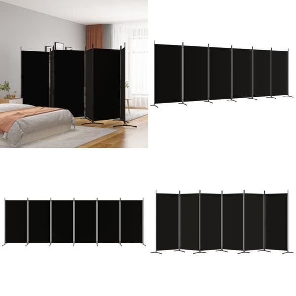 6-panels rumdeler 520x180 cm stof sort - Rumdeler - Rumdelere - Home & Living
