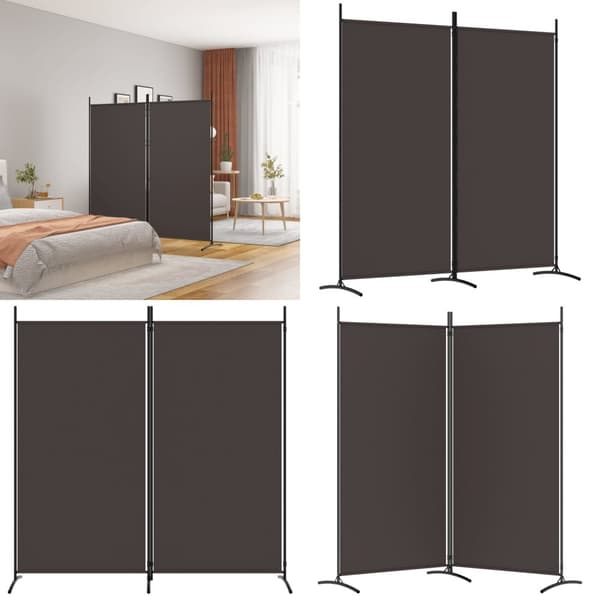 Rumsavdelare 2 paneler brun 175x180 cm tyg - Rumsavdelare - Skärmavdelare - Home & Living
