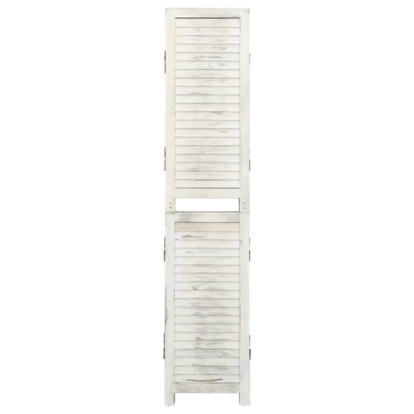 5-panels rumdeler 178,5x166 cm massivt træ antik hvid - Rumdeler - Rumdelere - Home & Living
