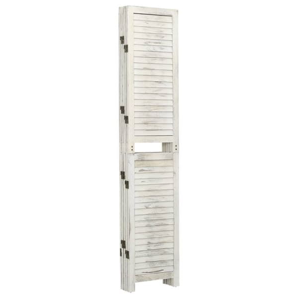 5-panels rumdeler 178,5x166 cm massivt træ antik hvid - Rumdeler - Rumdelere - Home & Living