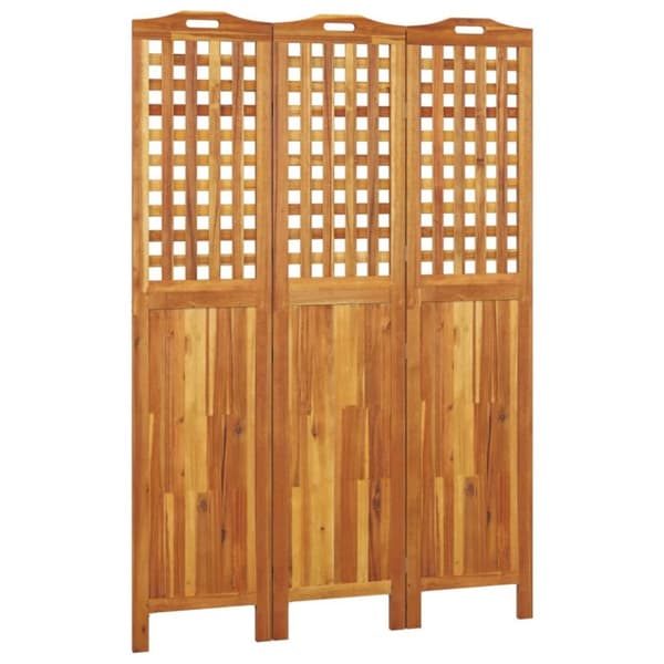 3-panels rumdeler 121,5x2x180 cm massivt akacietræ - Rumdeler - Rumdelere - Home & Living