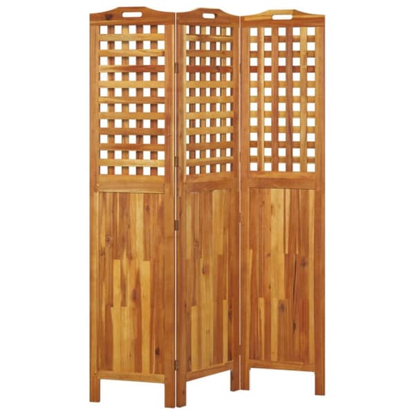 3-panels rumdeler 121,5x2x180 cm massivt akacietræ - Rumdeler - Rumdelere - Home & Living