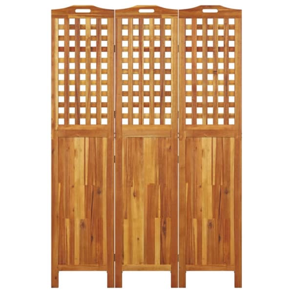 3-panels rumdeler 121,5x2x180 cm massivt akacietræ - Rumdeler - Rumdelere - Home & Living