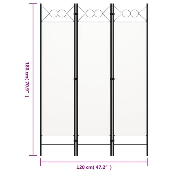 3-panels rumdeler 120 x 180 cm hvid - Rumdeler - Rumdelere - Home & Living