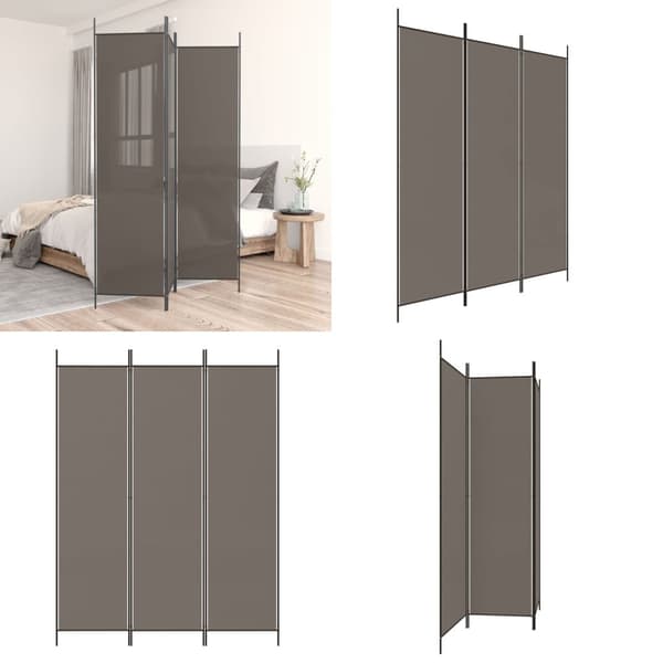 3-panels rumdeler 150x200 cm stof antracitgrå - Rumdeler - Rumdelere - Home & Living