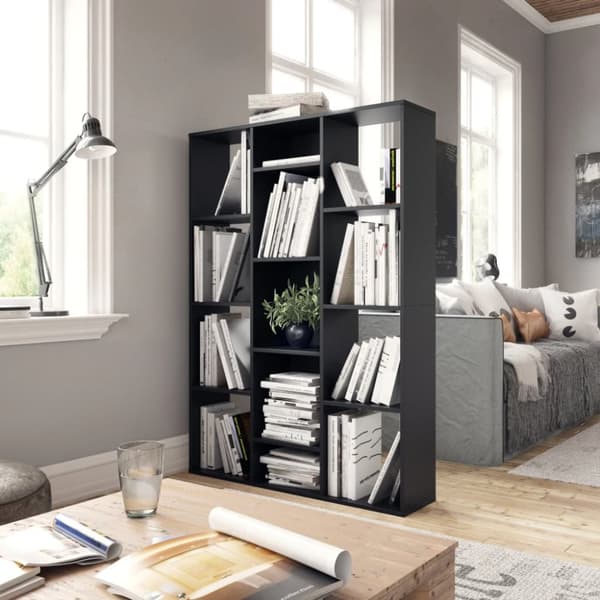 Rumdeler/bogreol 100x24x140 cm konstrueret træ sort - Rumdeler - Rumdelere - Home & Living