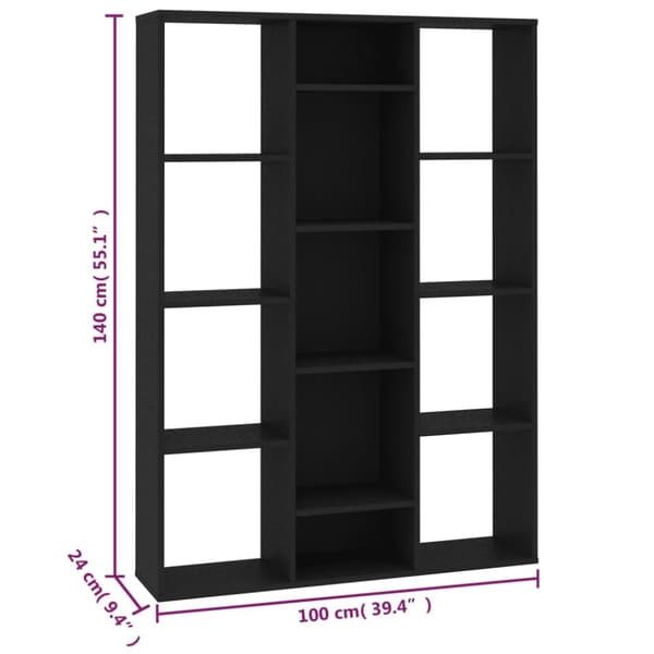 Rumdeler/bogreol 100x24x140 cm konstrueret træ sort - Rumdeler - Rumdelere - Home & Living