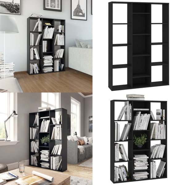Rumdeler/bogreol 100x24x140 cm konstrueret træ sort - Rumdeler - Rumdelere - Home & Living