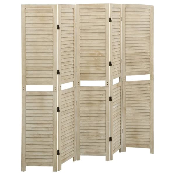 5-panels rumdeler 175x165 cm massivt kejsertræ - Rumdeler - Rumdelere - Home & Living