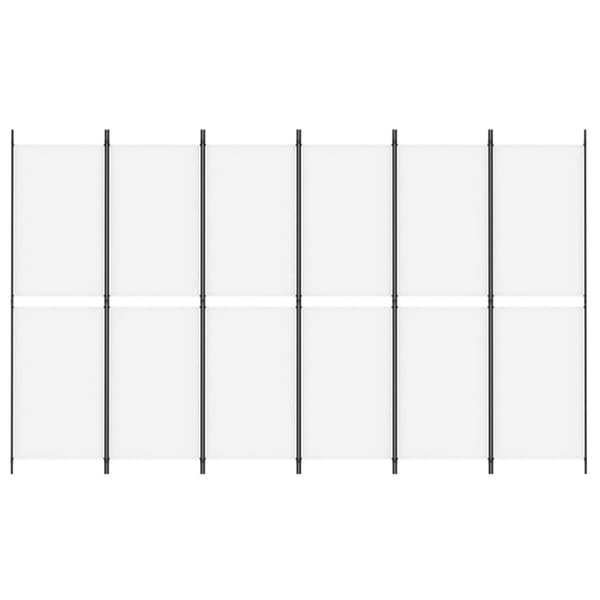 6-panels rumdeler 300x180 cm stof hvid