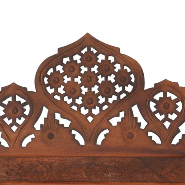 4-panels rumdeler håndskåret 160 x 165 cm massivt mangotræ brun