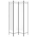 Miniatyrbillede 5 af 8: 4-panels rumdeler 160x200 cm stof hvid