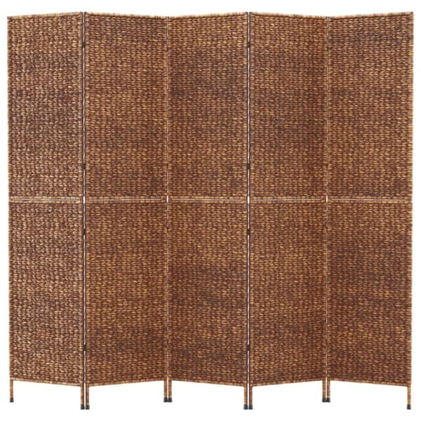 rumdeler med 5 paneler 205x180 cm vandhyacint brun