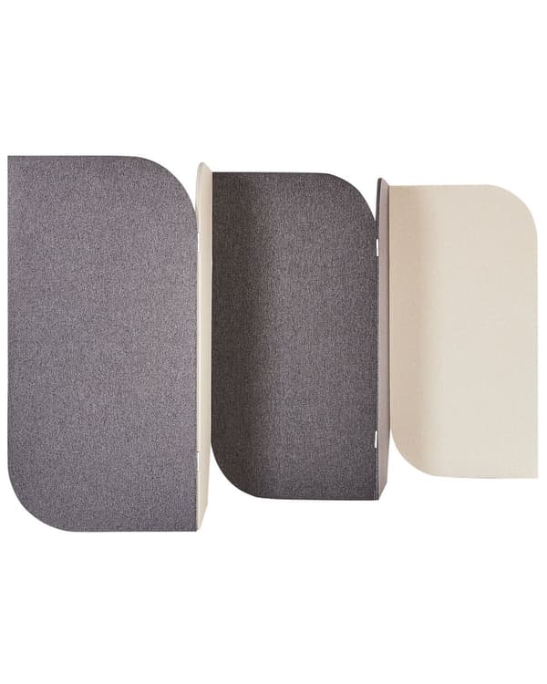 Akustisk Romdeler Grå og Beige Polyester Stålramme 5 Paneler Dekorativ Skjerm Skillevegg