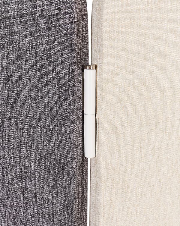 Akustisk Romdeler Grå og Beige Polyester Stålramme 5 Paneler Dekorativ Skjerm Skillevegg