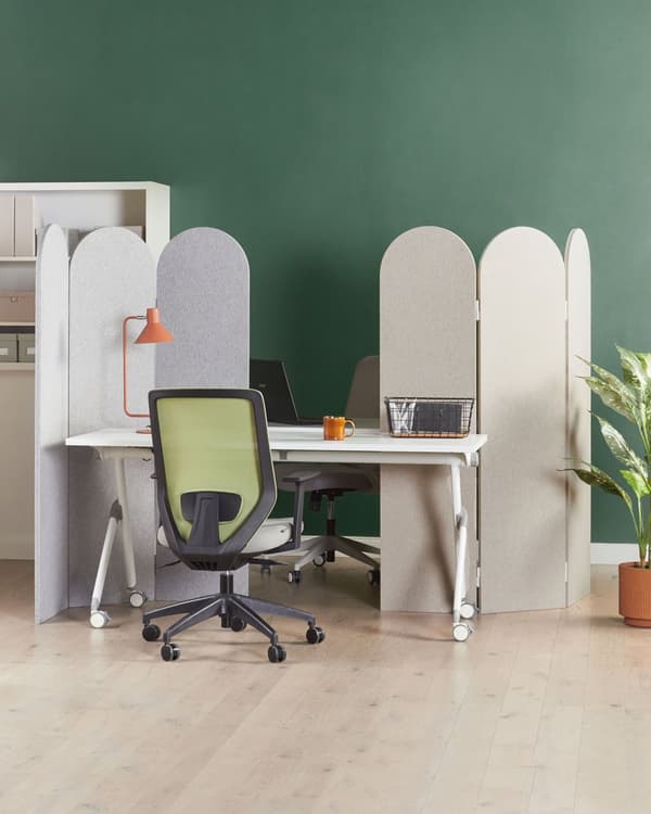 Romdeler Beige Polyester Stålramme 3 Paneler Dekorativ Skjerm Skillevegg