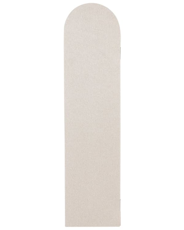 Romdeler Beige Polyester Stålramme 3 Paneler Dekorativ Skjerm Skillevegg