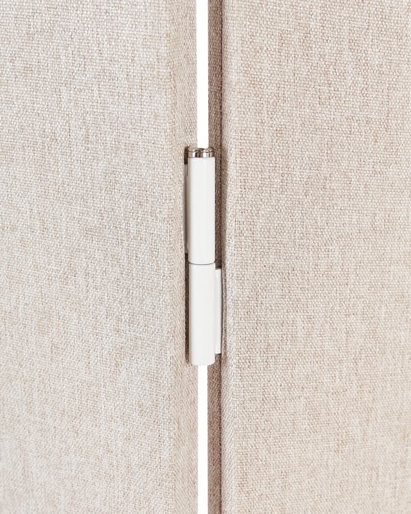 Romdeler Beige Polyester Stålramme 3 Paneler Dekorativ Skjerm Skillevegg