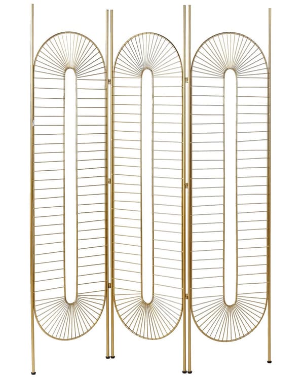 Rumdeler Guld Jern 135 x 170 cm Dekorativ Skærmvæg Paravent til Indendørs Kontor