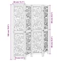 Miniatyrbilde 9 av 9: vidaXL Romdeler 4 paneler svart heltre keisertre