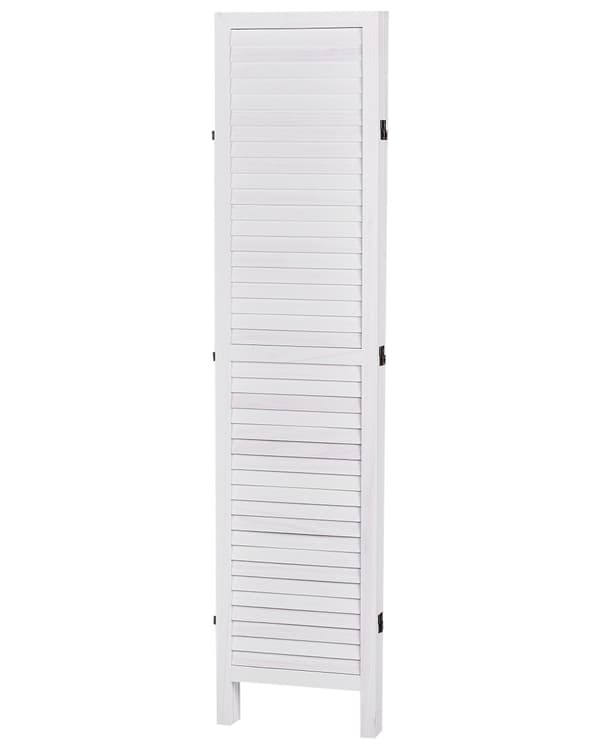 Romdeler Off-white Poppeltre 170 x 163 cm 4 paneler Dekorativ Sammenleggbar Retro stil Skjermvegg