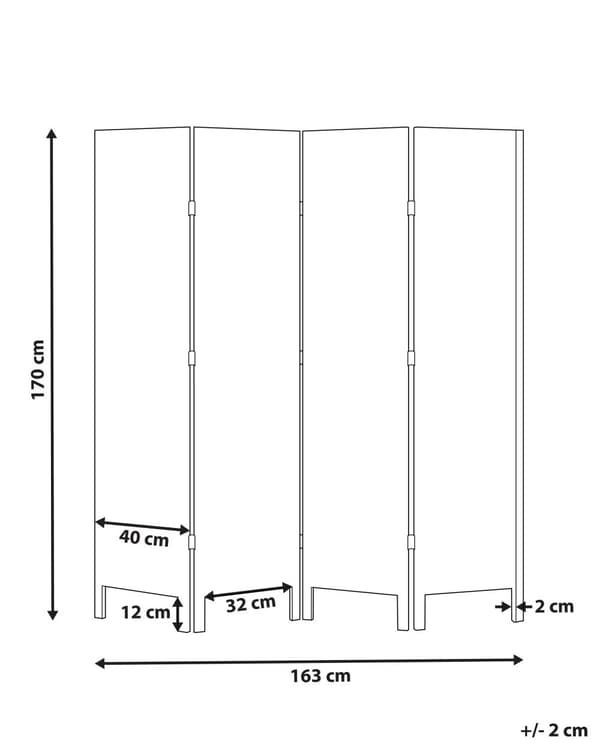 4-panels rumskærm råhvid paulownia træ krydsfiner folde dekorative til stuen traditionelt design