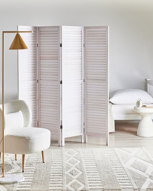 4-panels rumskærm råhvid paulownia træ krydsfiner folde dekorative til stuen traditionelt design