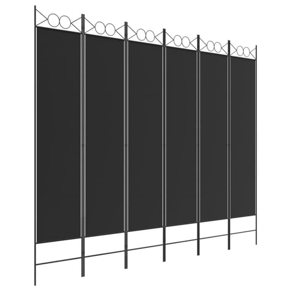 Rumsavdelare 6 paneler svart 240x200 cm tyg