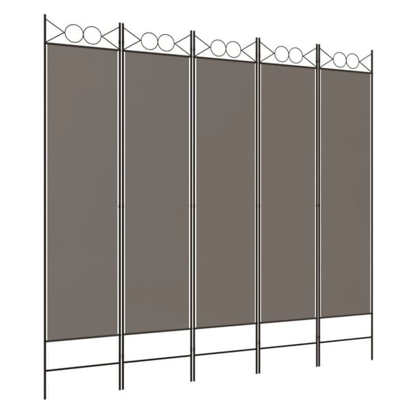 Rumsavdelare 5 paneler antracit 200x200 cm tyg