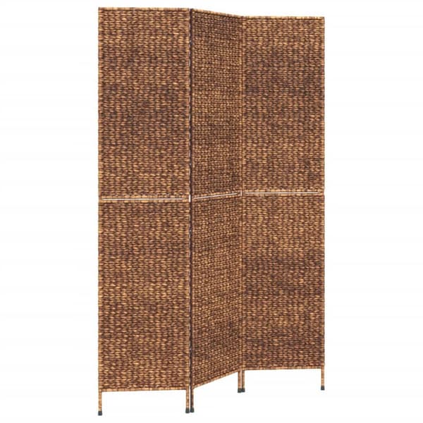 Rumsavdelare 3 paneler brun 122x180 cm vattenhyacint