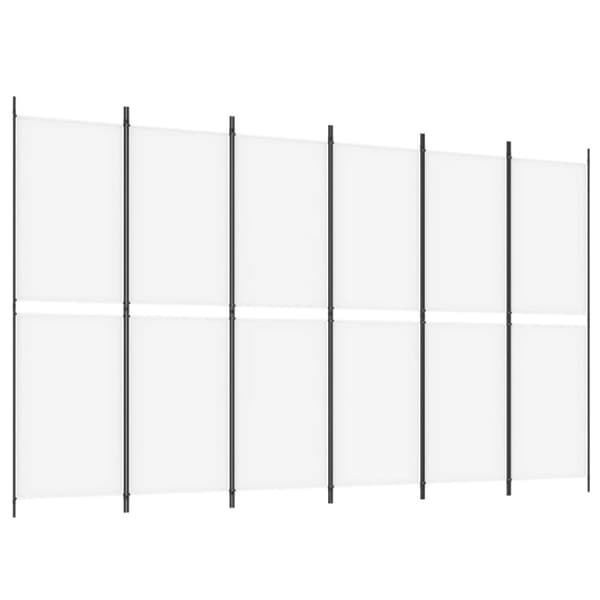 Rumsavdelare 6 paneler vit 300x180 cm tyg