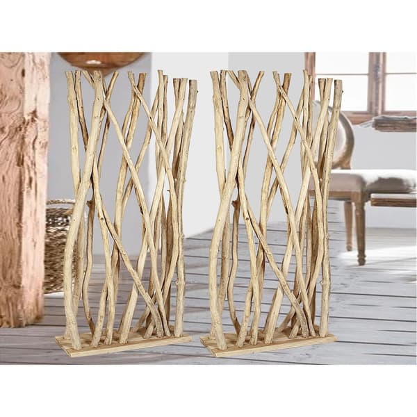 Separator Romimex Natur Teak 60 x 180 x 15 cm