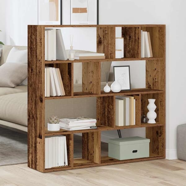 vidaXL Bokhylle/romdeler gammelt tre 105x24x102 cm