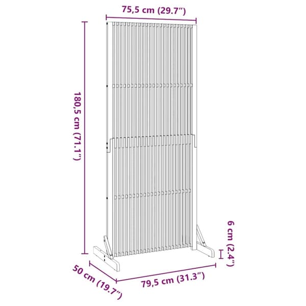 vidaXL Privacy Screen indendørs/udendørs 180,5 cm massivt akacietræ