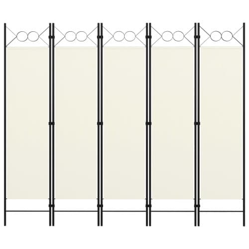 Rumsavdelare 5 paneler vit 200x180 cm