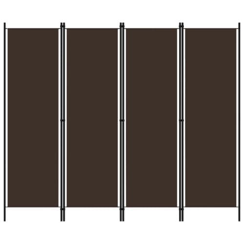 Rumsavdelare 4 paneler brun 200x180 cm