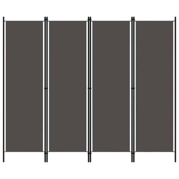 Rumsavdelare 4 paneler antracit 200x180 cm