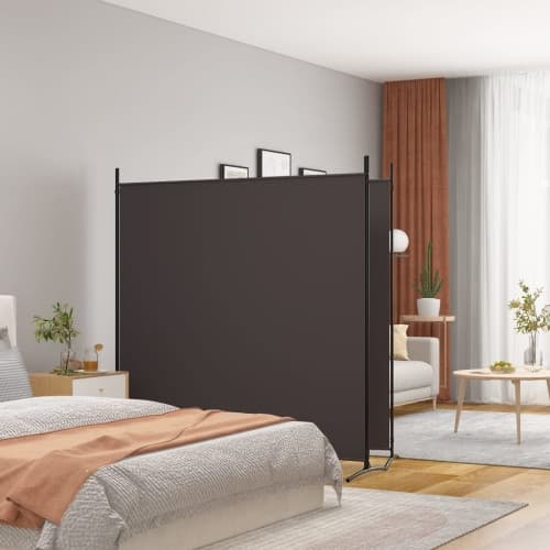 Rumsavdelare 2 paneler brun 348x180 cm tyg