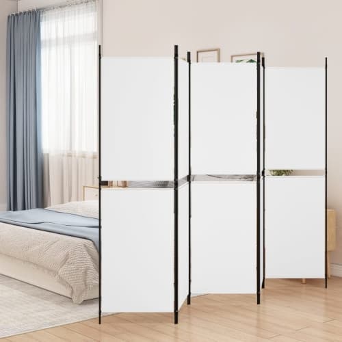 Rumsavdelare 5 paneler vit 250x180 cm tyg