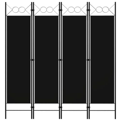 Rumsavdelare 4 paneler svart 160x180 cm