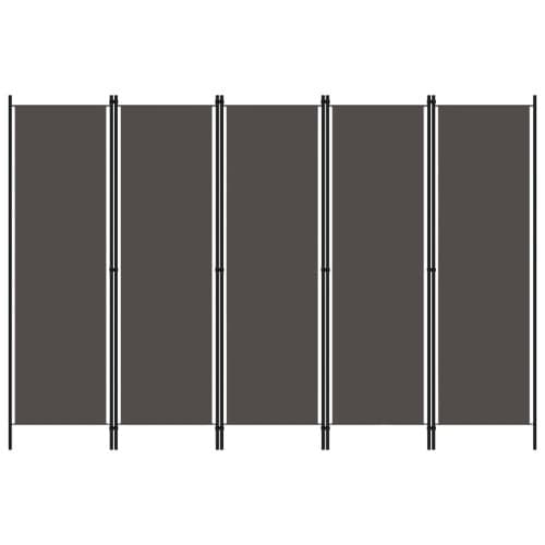 Rumsavdelare 5 paneler antracit 250x180 cm