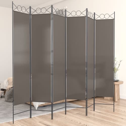 Rumsavdelare 6 paneler antracit 240x200 cm tyg