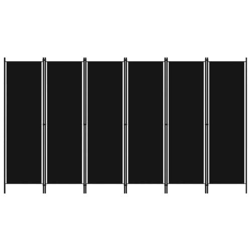 Rumsavdelare 6 paneler svart 300x180 cm