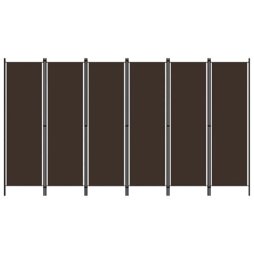 Rumsavdelare 6 paneler brun 300x180 cm