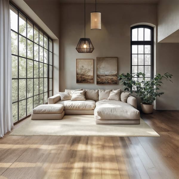 Kortluvet tæppe Soft Zone - beige,160 x 230 cm