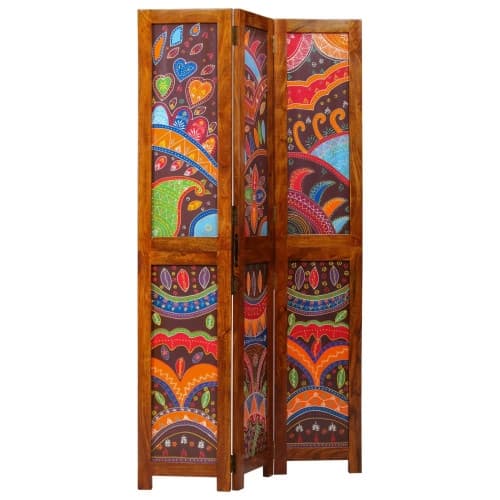 Rumsavdelare 3 Paneler Honung Brun 35x1.5x160 cm Massivt Trä Akacia